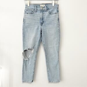 Madewell the perfect vintage Jean blue denim mom jeans size 28 distressed